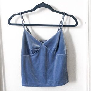 Blue velvet tank top